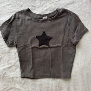 Garage Grey Crop Top with Star